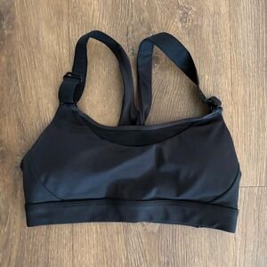 Athleta Womens XS Sports Bra Black Adjustable Strap Workout Fitness Activewear